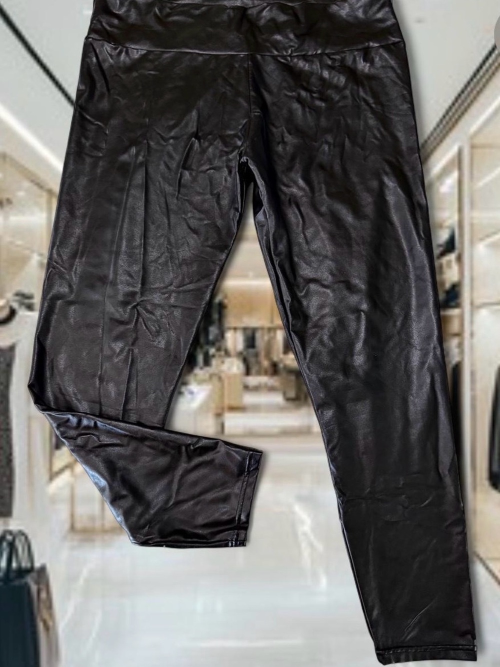 Women’s Black Faux Leather leggings Pants Sz XXL slim fit
